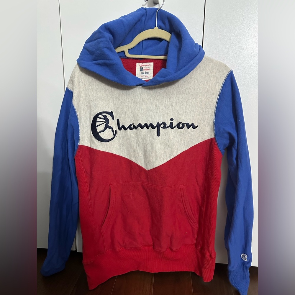 Champion + Todd Snyder Red and Blue Hoodie